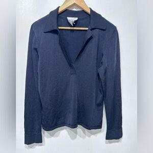 Talbots Collection Women’s Navy‎ Italian Yarn Knit Long Sleeve Top Size L